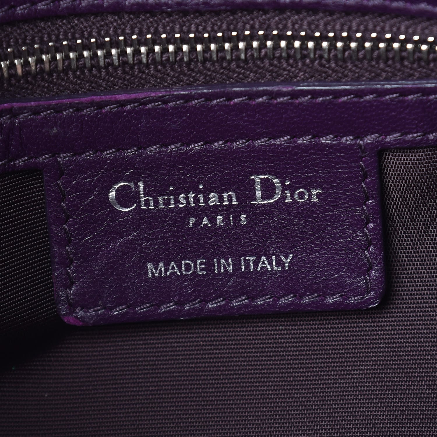 Christian Dior Lambskin Cannage Medium Granville Tote Purple 8 of 15