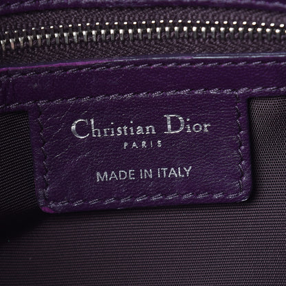 Christian Dior Lambskin Cannage Medium Granville Tote Purple 8 of 15