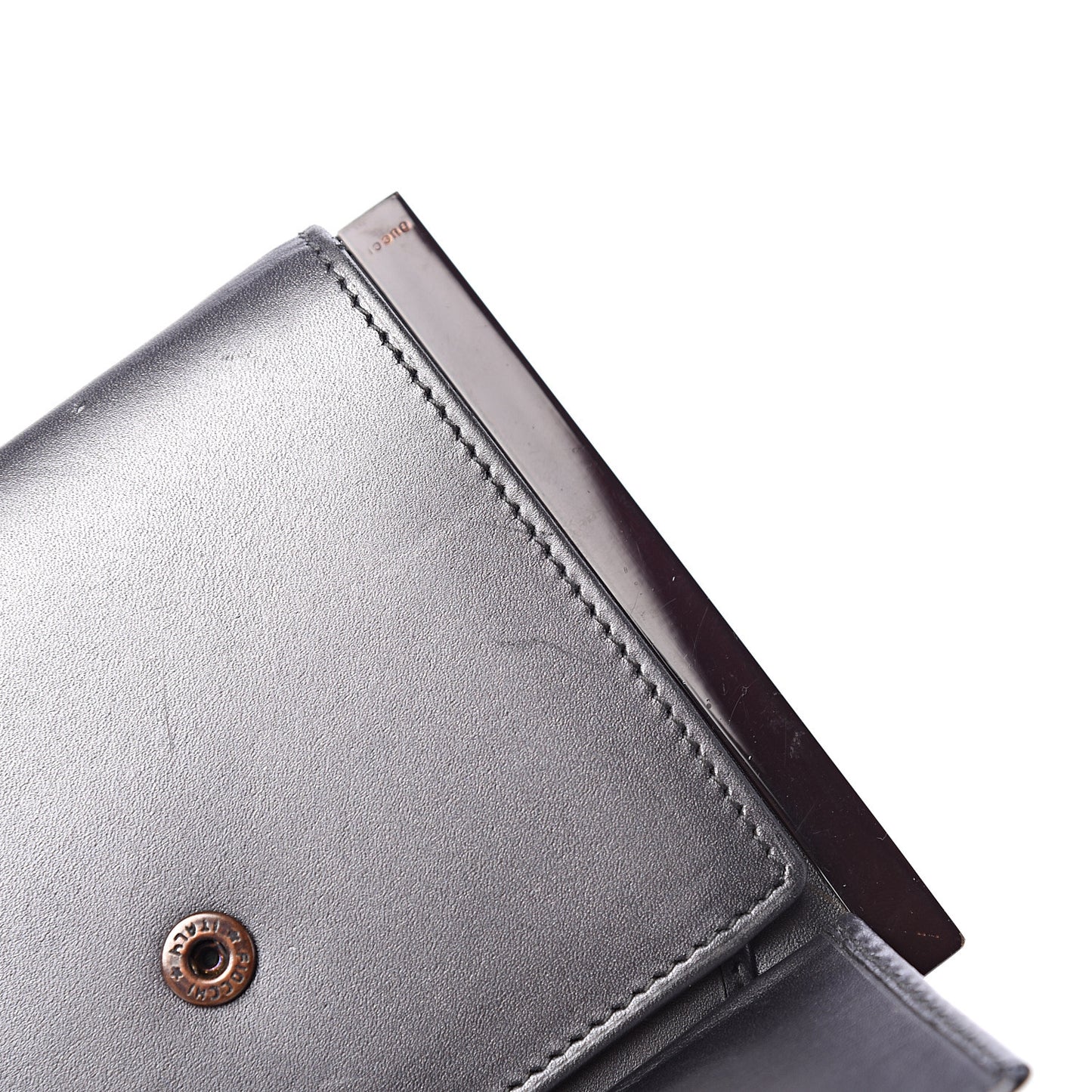 Calfskin Flap Wallet Grey