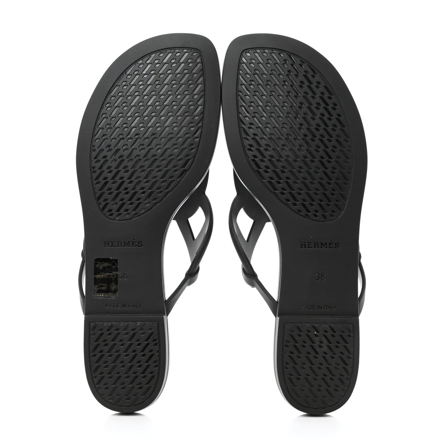 Hermes Rubber Womens Egerie Sandals 38 Black 5 of 9