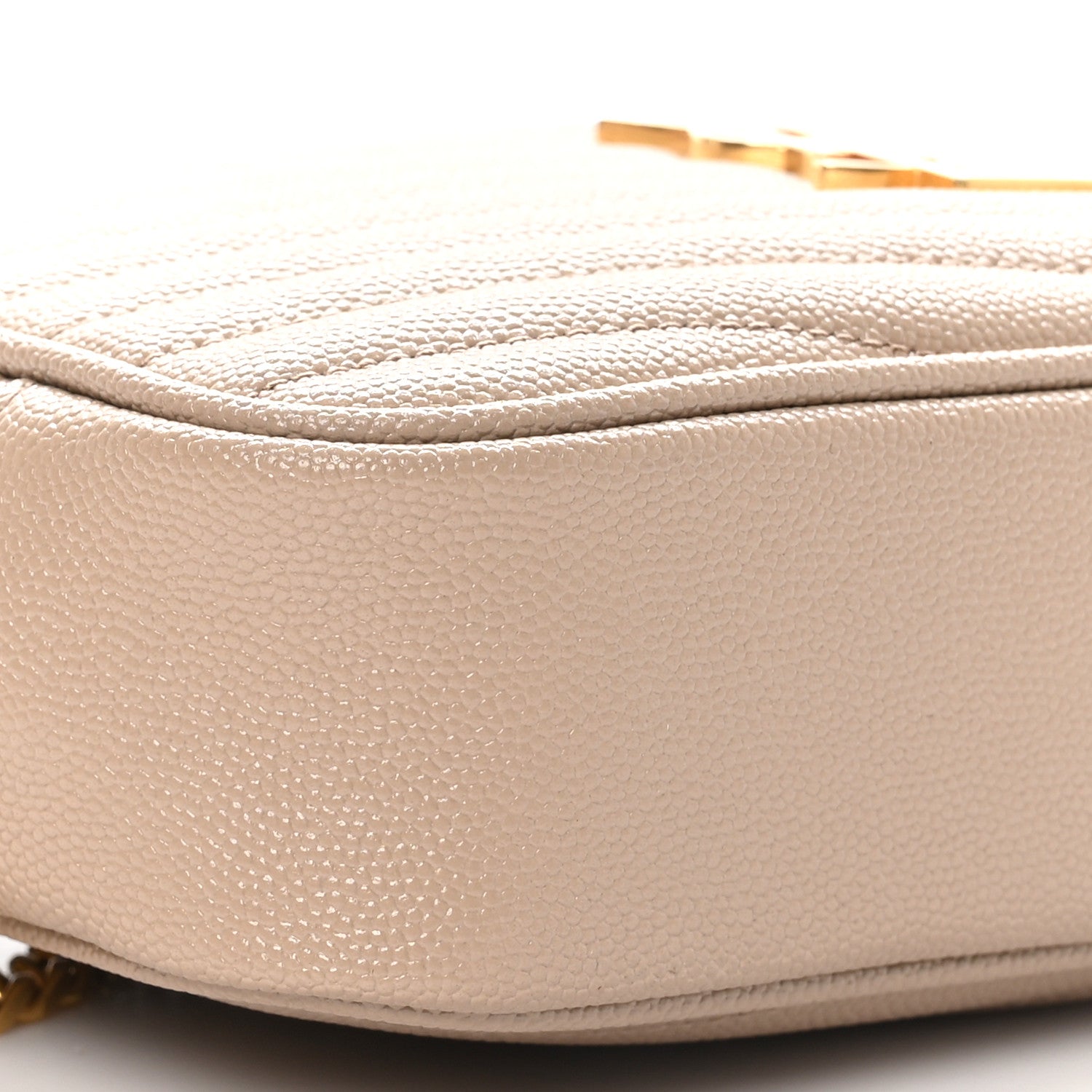 Saint Laurent Grain De Poudre Matelasse Monogram Mini Lou Camera Bag Dark Beige 9 of 10
