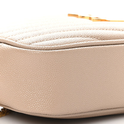 Saint Laurent Grain De Poudre Matelasse Monogram Mini Lou Camera Bag Dark Beige 9 of 10