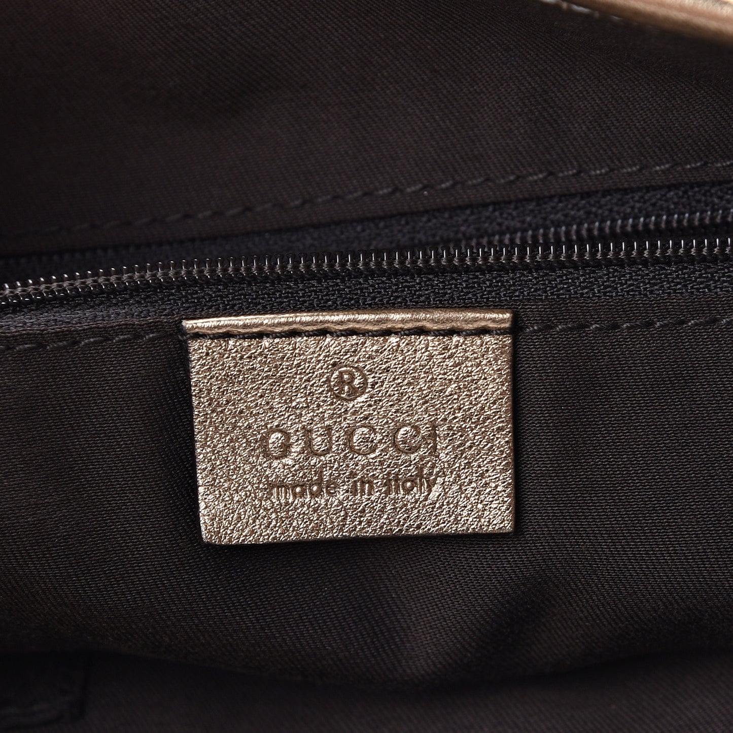 Satin Monogram Medium Abbey Shoulder Bag Bronze