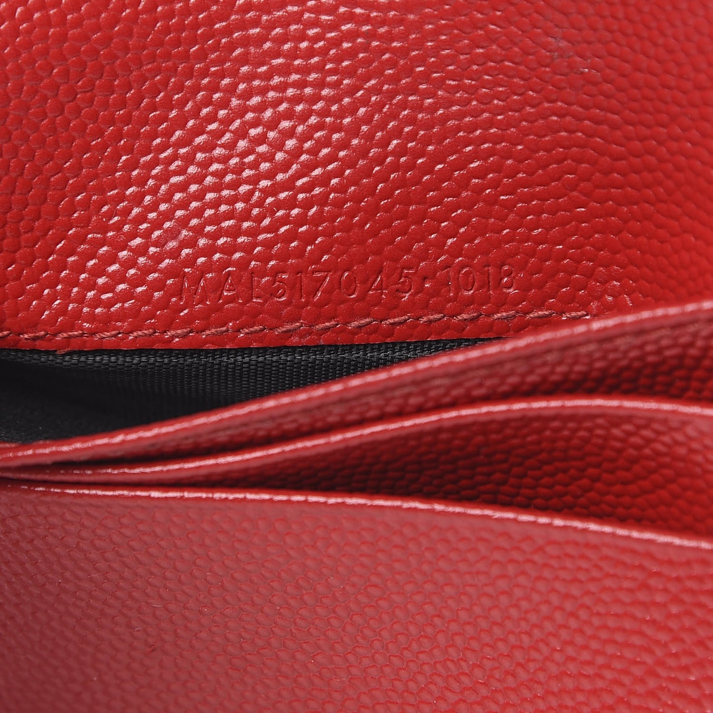 Grain De Poudre Matelasse Chevron Monogram Zipped Card Case Rouge