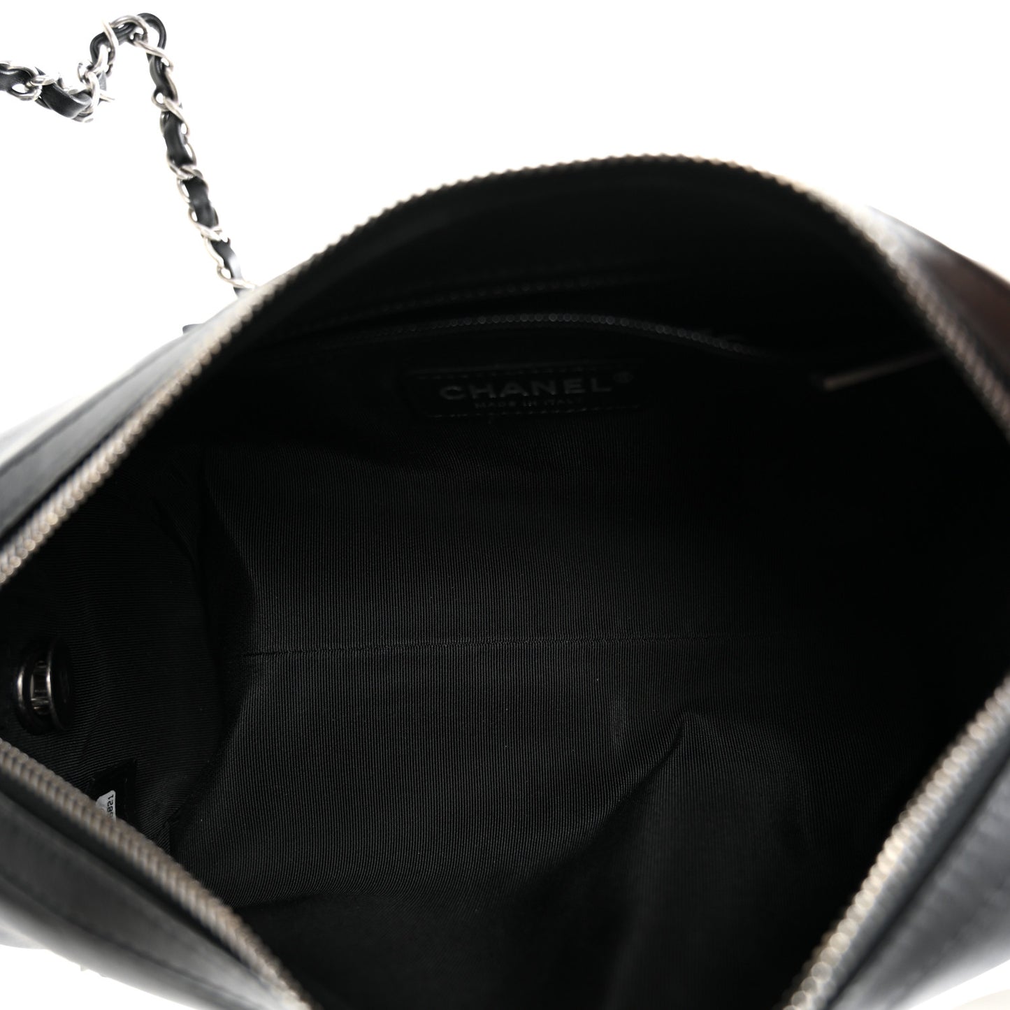 Calfskin Chain 20s Signature Bowling Bag Black