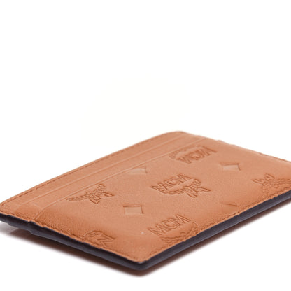 MCM Calfskin Ottomar Monogram Mini Card Case Cognac 6 of 8