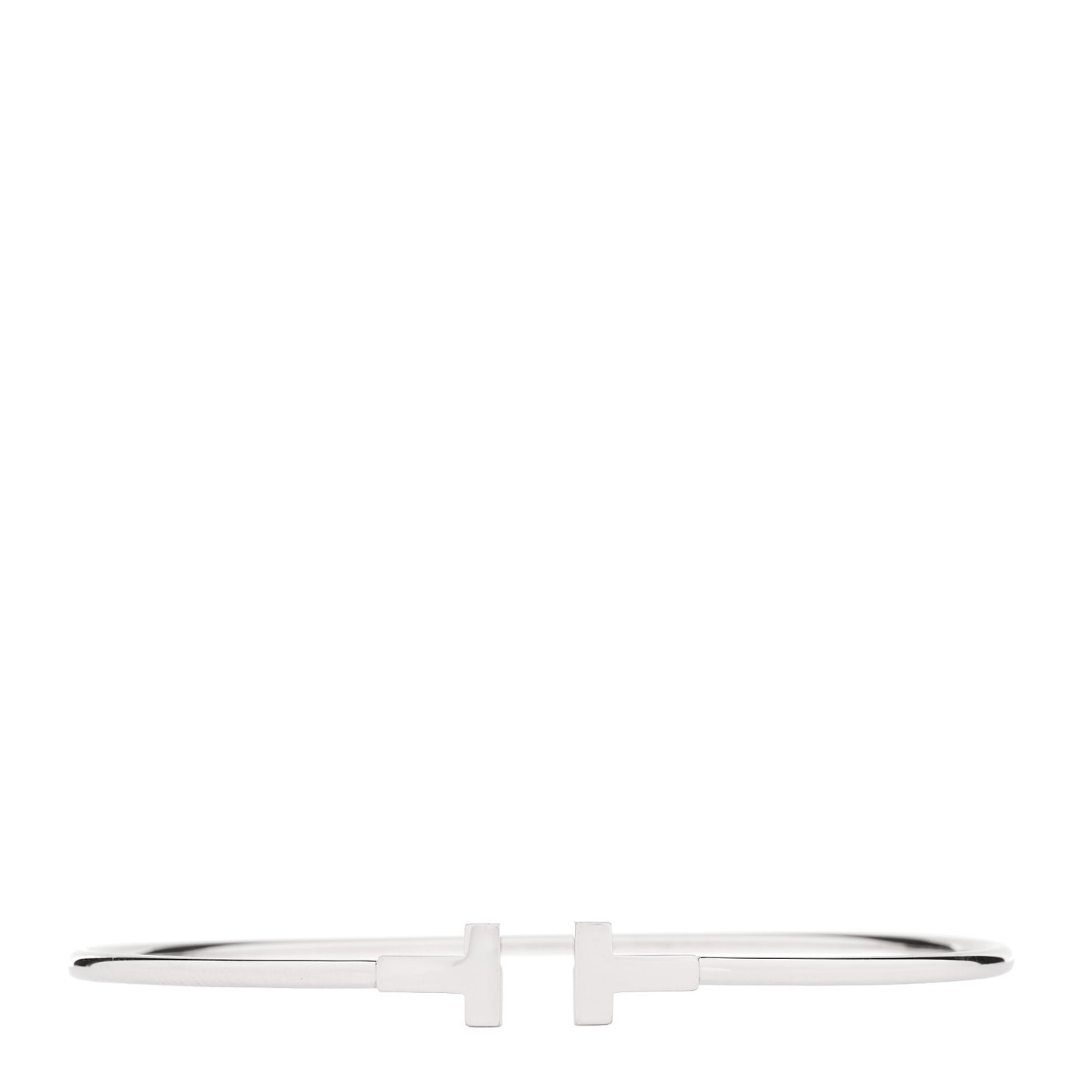 18K White Gold Narrow T Wire Bracelet