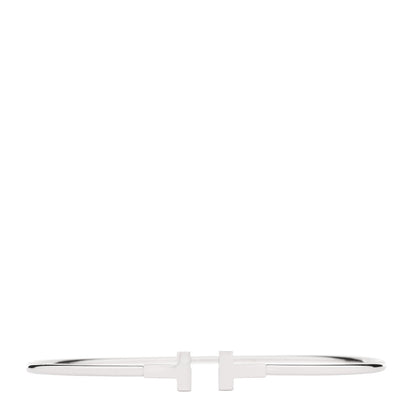 Tiffany 18K White Gold Narrow T Wire Bracelet 1 of 4