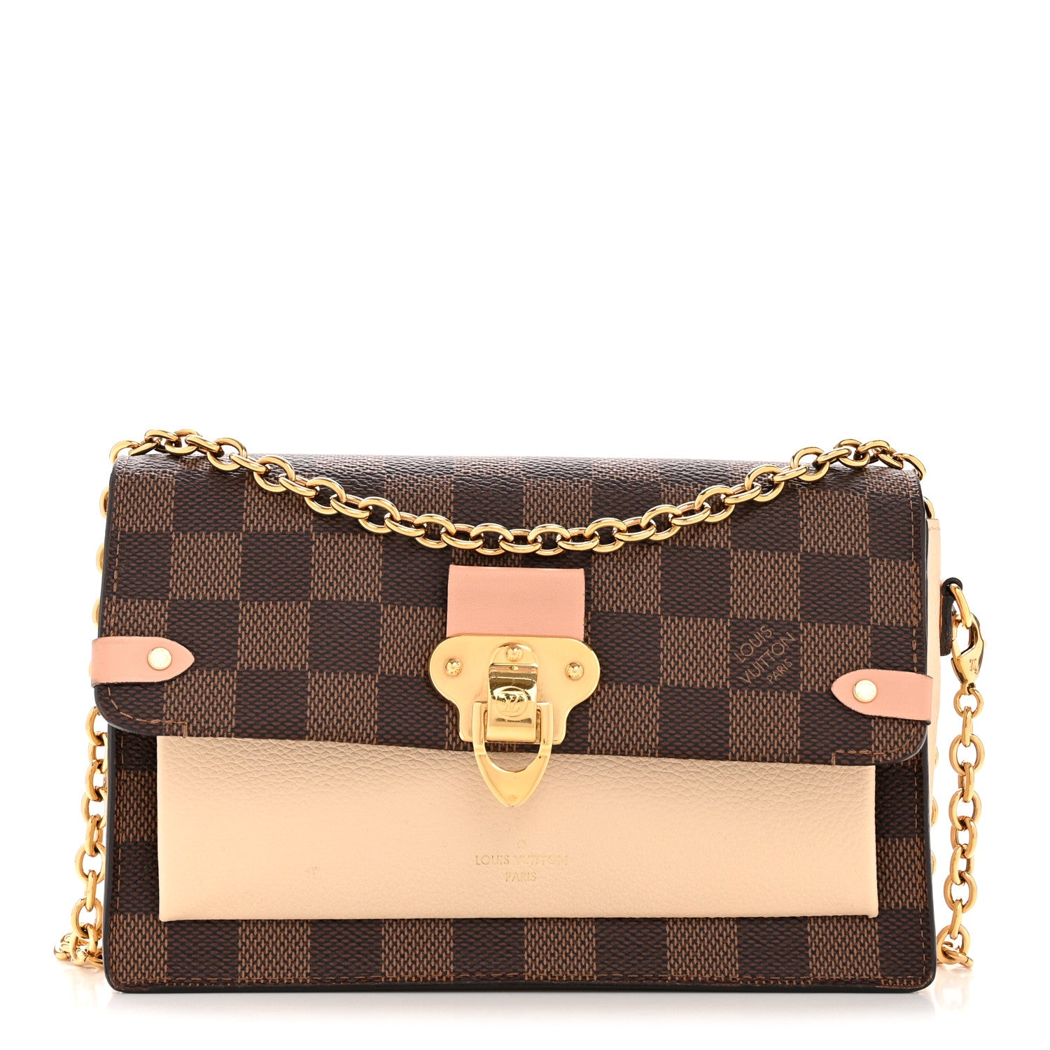 Louis Vuitton Damier Ebene Vavin Chain Wallet Creme 1 of 12