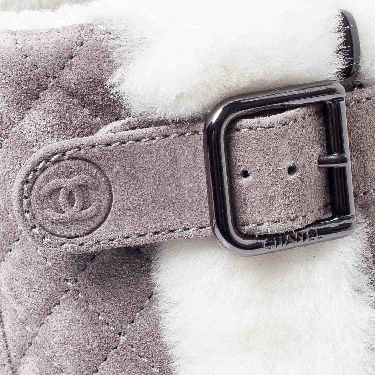 Suede Fur Quilted Boots 37