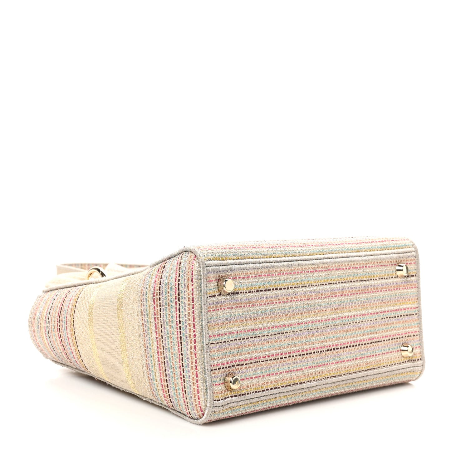 Canvas Embroidered Medium Lady D-Lite Beige Multicolor
