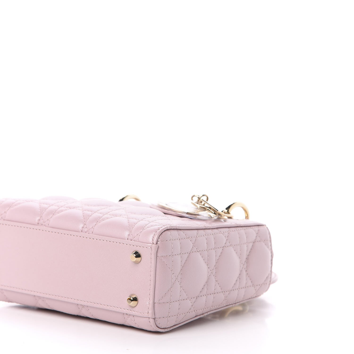 Christian Dior Metallic Lambskin Cannage Mini Lady Dior Lotus 8 of 12