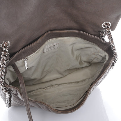 Chanel Washed Lambskin Quilted Chain Around Maxi Flap Taupe 5 of 7