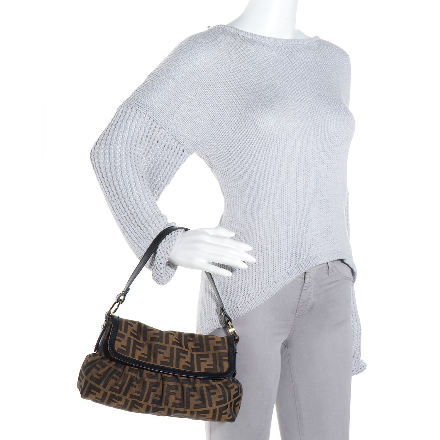 Fendi Zucca Small Chef Shoulder Bag Tobacco 2 of 8