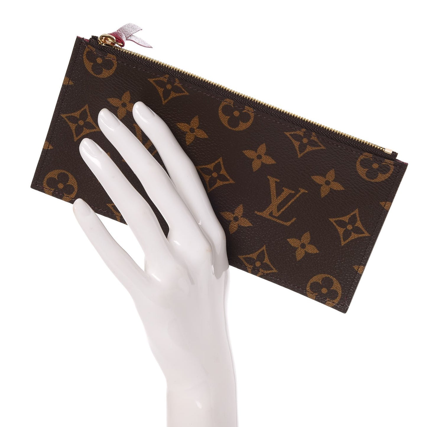 Monogram Felicie Chain Wallet Zippered Insert Fuchsia