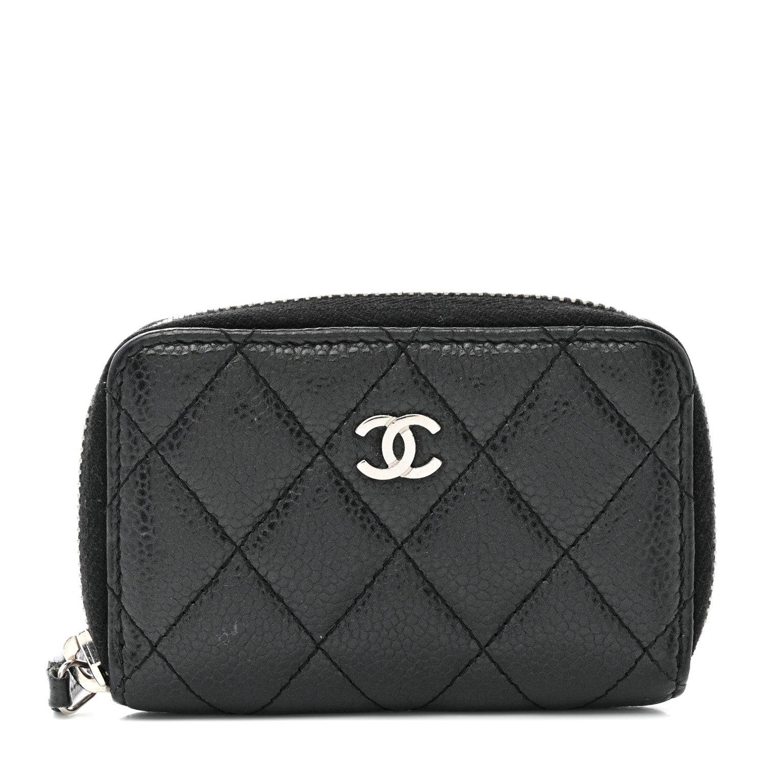 Chanel Caviar Quilted Zip Coin Purse Black 1 of 12