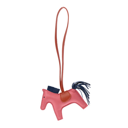 Hermes Milo Lambskin Grigri Rodeo Bag Charm PM Rose Azalee Cornaline Bleu De Malte 1 of 3