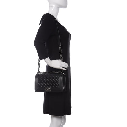 Chanel Lambskin Quilted Medium Boy Flap Black 2 of 10