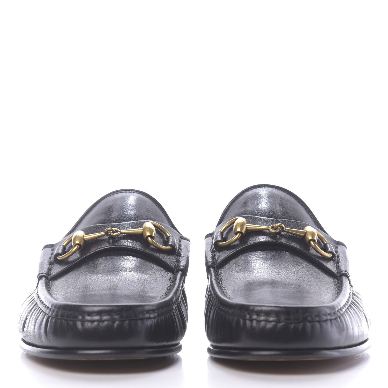 Gucci Goatskin Mens Horsebit Slippers 10 Black 2 of 11