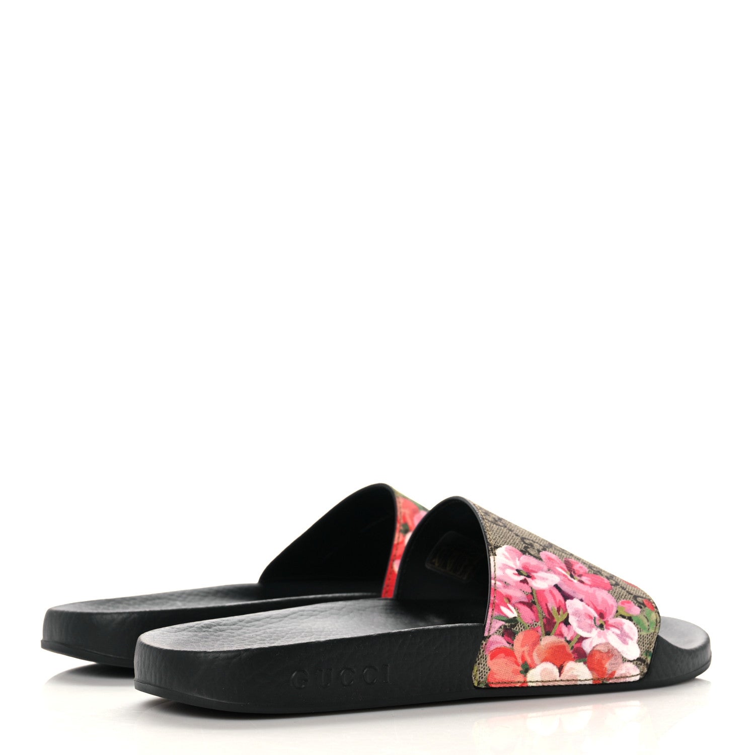 Gucci GG Supreme Monogram Blooms Slide Sandals 39 Beige Multicolor 4 of 9