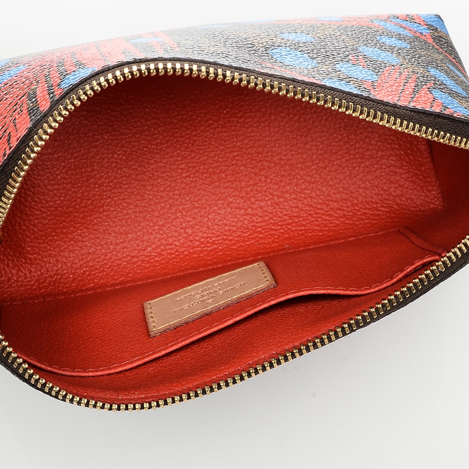 Louis Vuitton Monogram Jungle Dots Cosmetic Pouch Coquelicot Denim 5 of 6