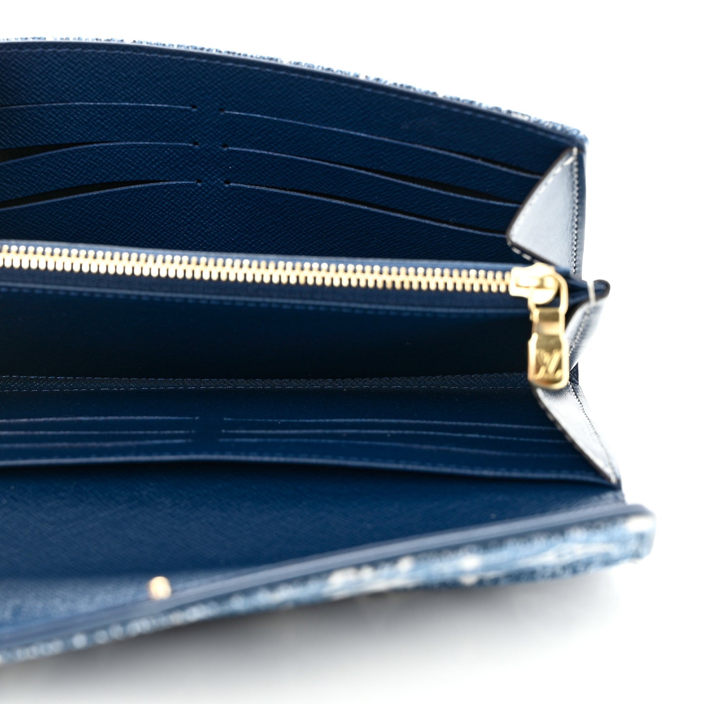 Monogram Jacquard Denim Sarah Wallet Bleu