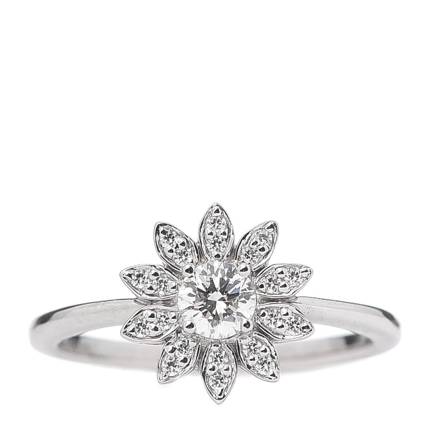 Platinum Diamond Enchant Garden Flower Ring 48 4.5