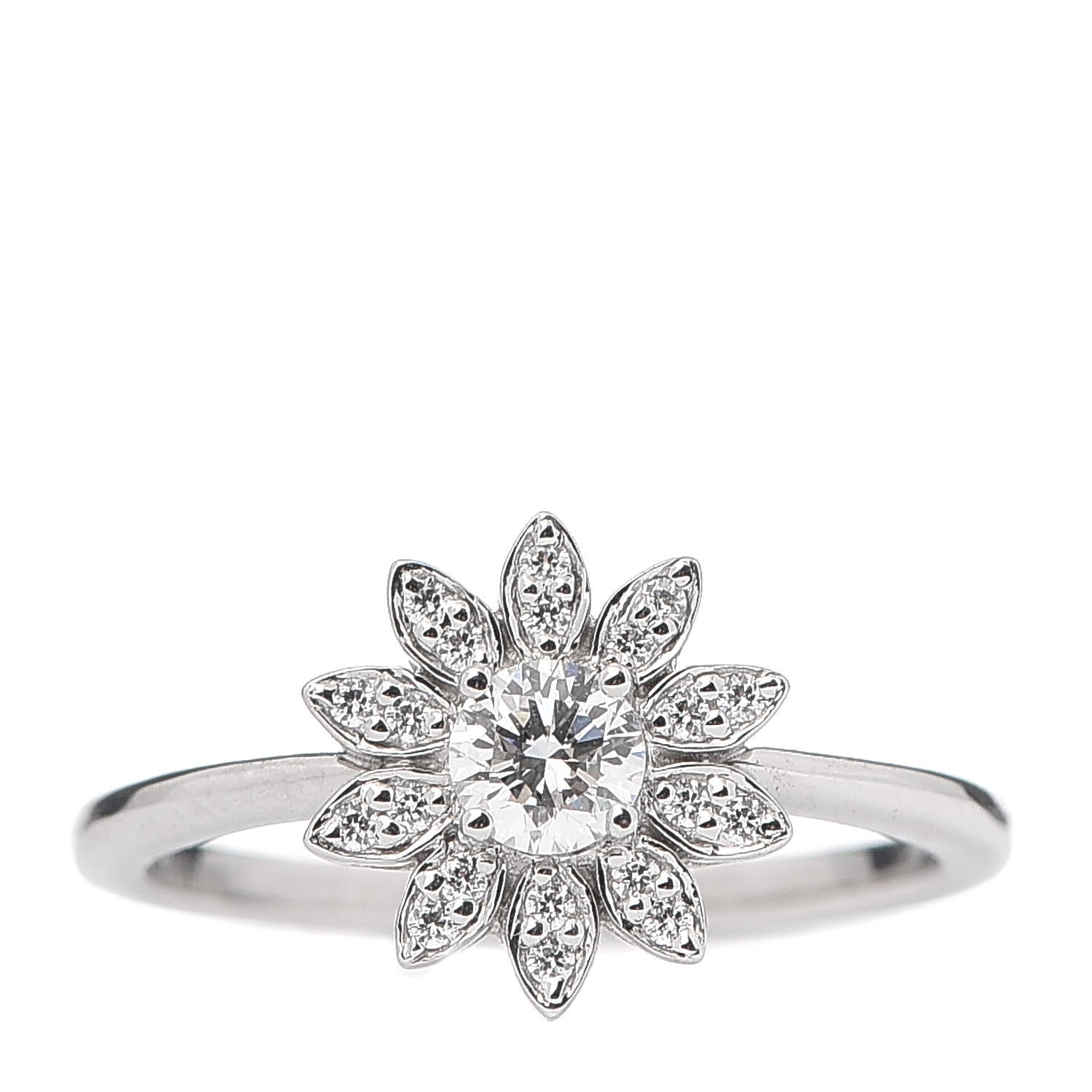 Tiffany Platinum Diamond Enchant Garden Flower Ring 48 4.5 1 of 5