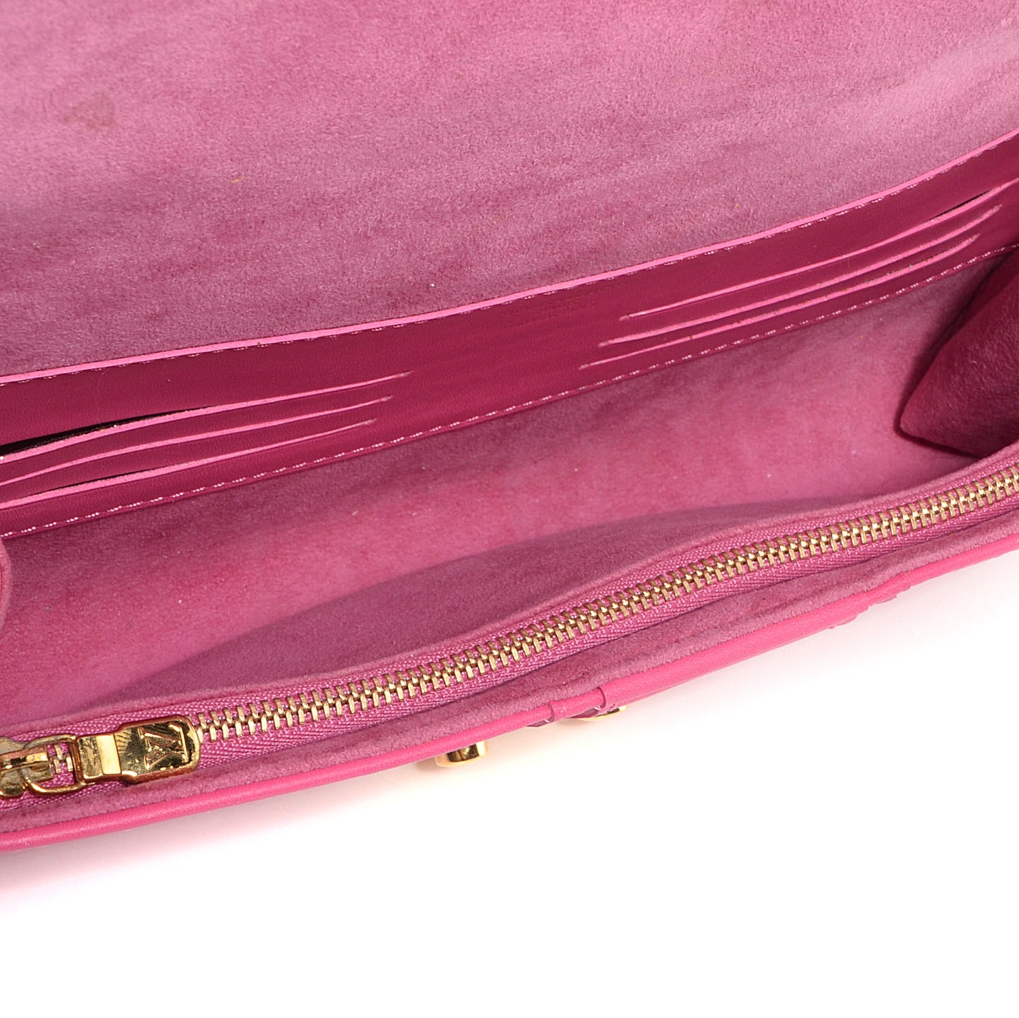 Calfskin Embossed Courtney Pochette Clutch Fuchsia