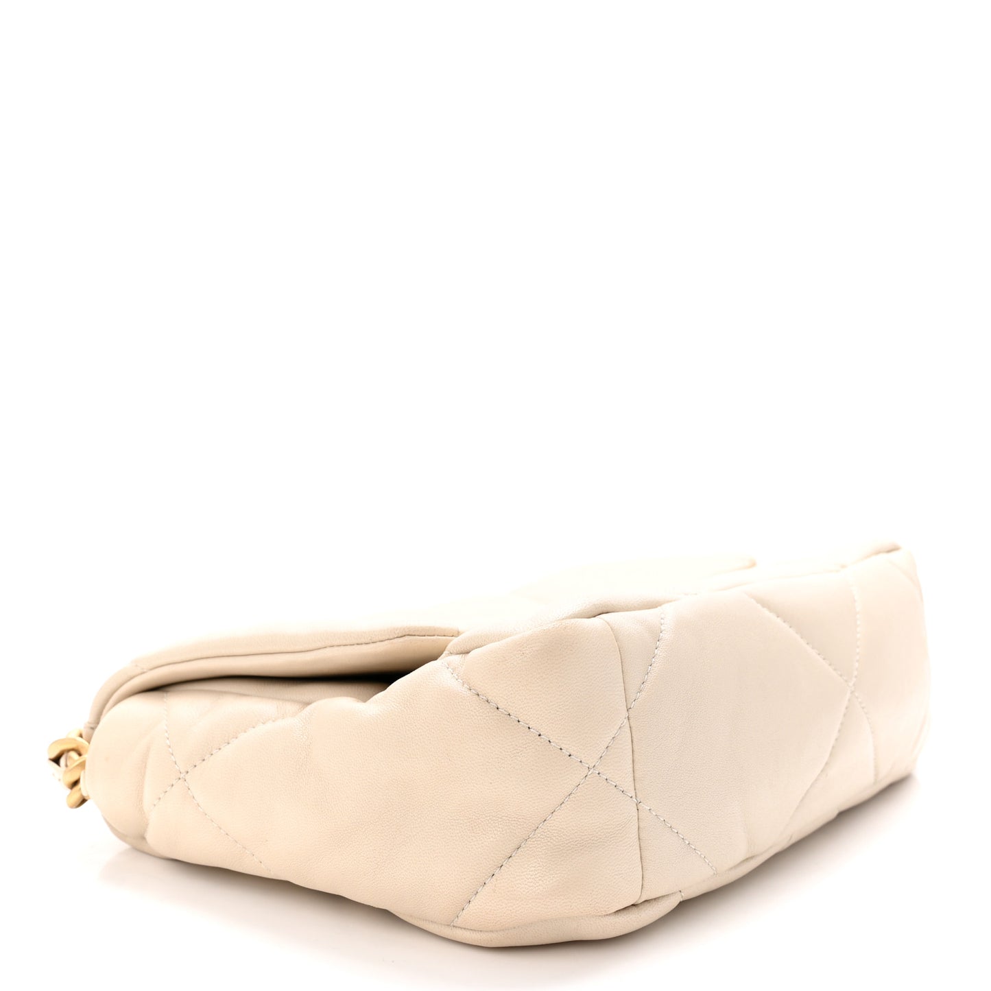 Goatskin Quilted Medium Chanel 19 Flap Beige
