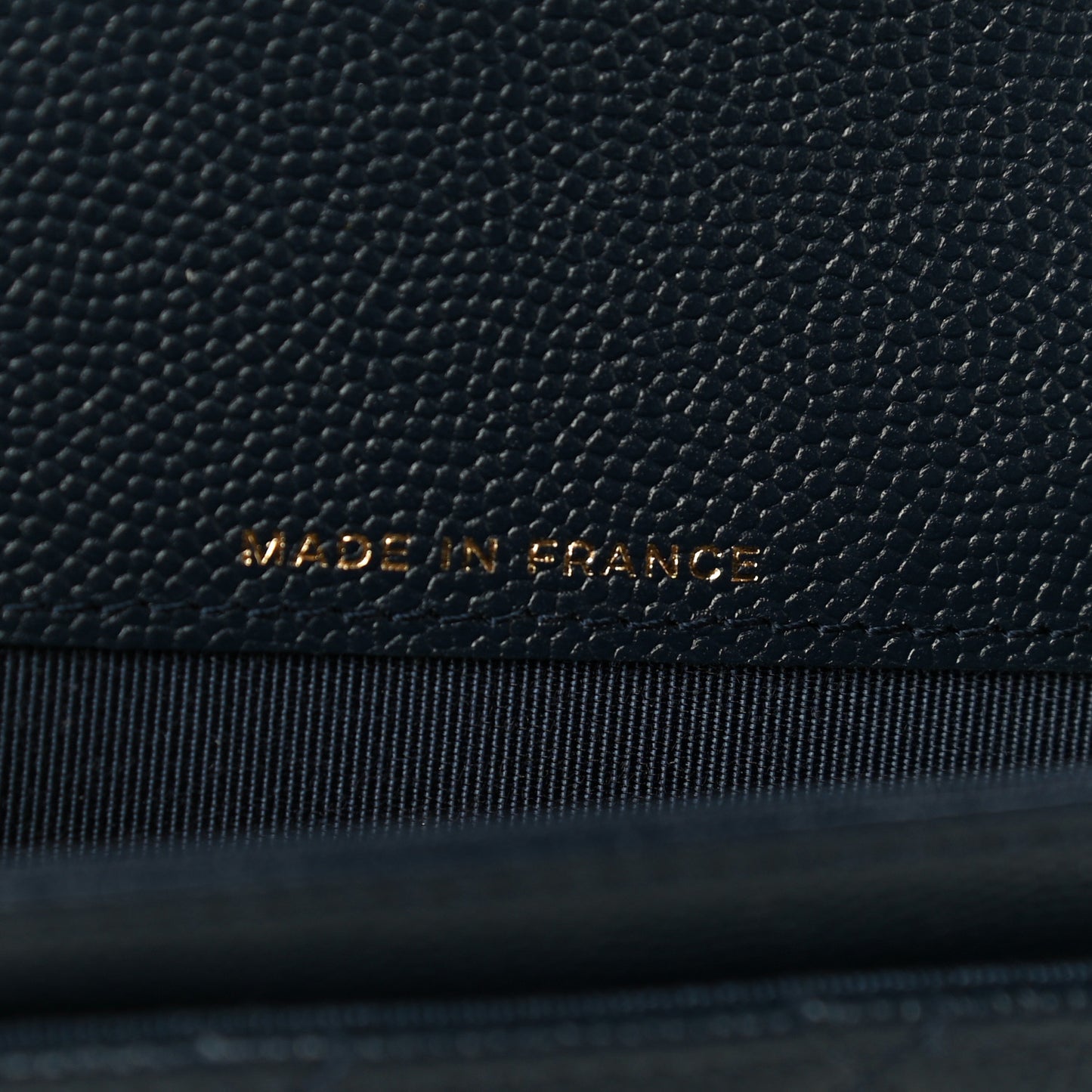 Caviar Quilted Flap Card Holder Wallet Navy Blue