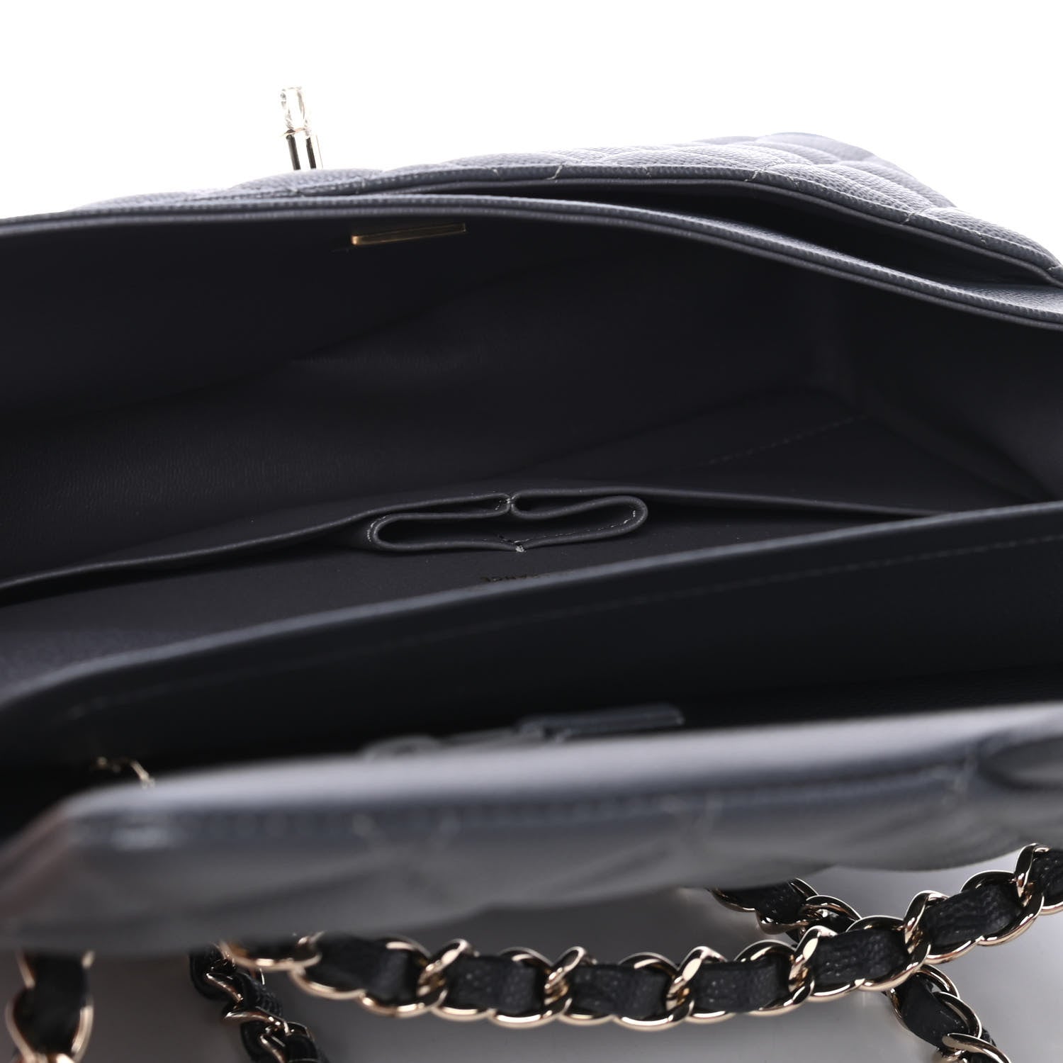 Chanel Caviar Quilted Medium Double Flap Dark Grey 4 of 4