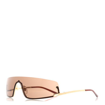 Gucci Metal Mask Shaped Frame Sunglasses GG1561S Brown 1 of 8