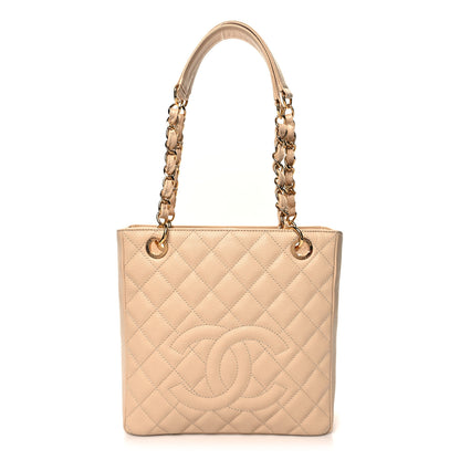Chanel Caviar Quilted Petit Shopping Tote PST Beige Clair 1 of 12