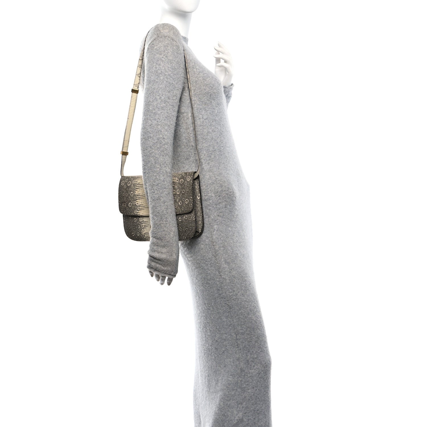 Celine Lizard Medium Classic Box Flap Bag Natural 2 of 12