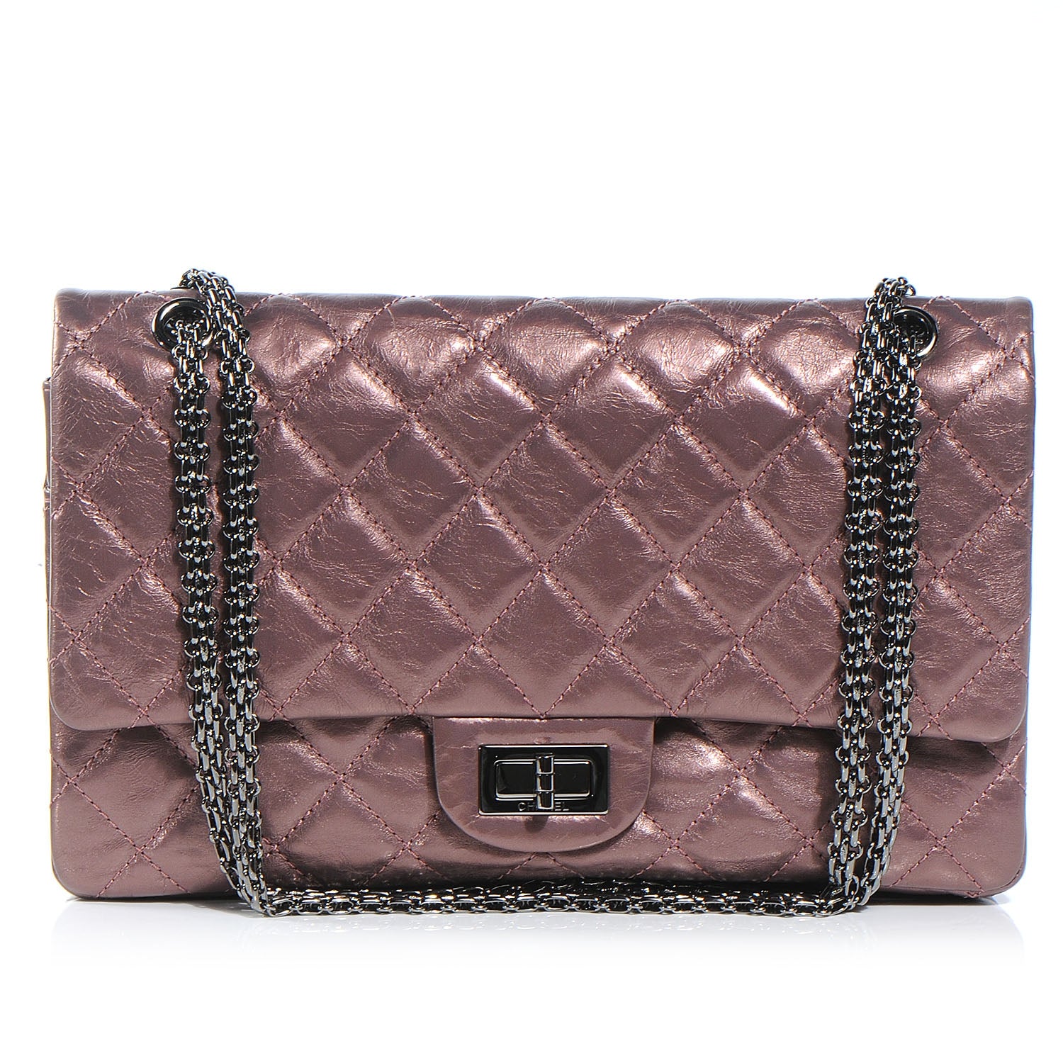 Chanel Calfskin 2.55 Reissue 227 Flap Rose Fonce 1 of 8