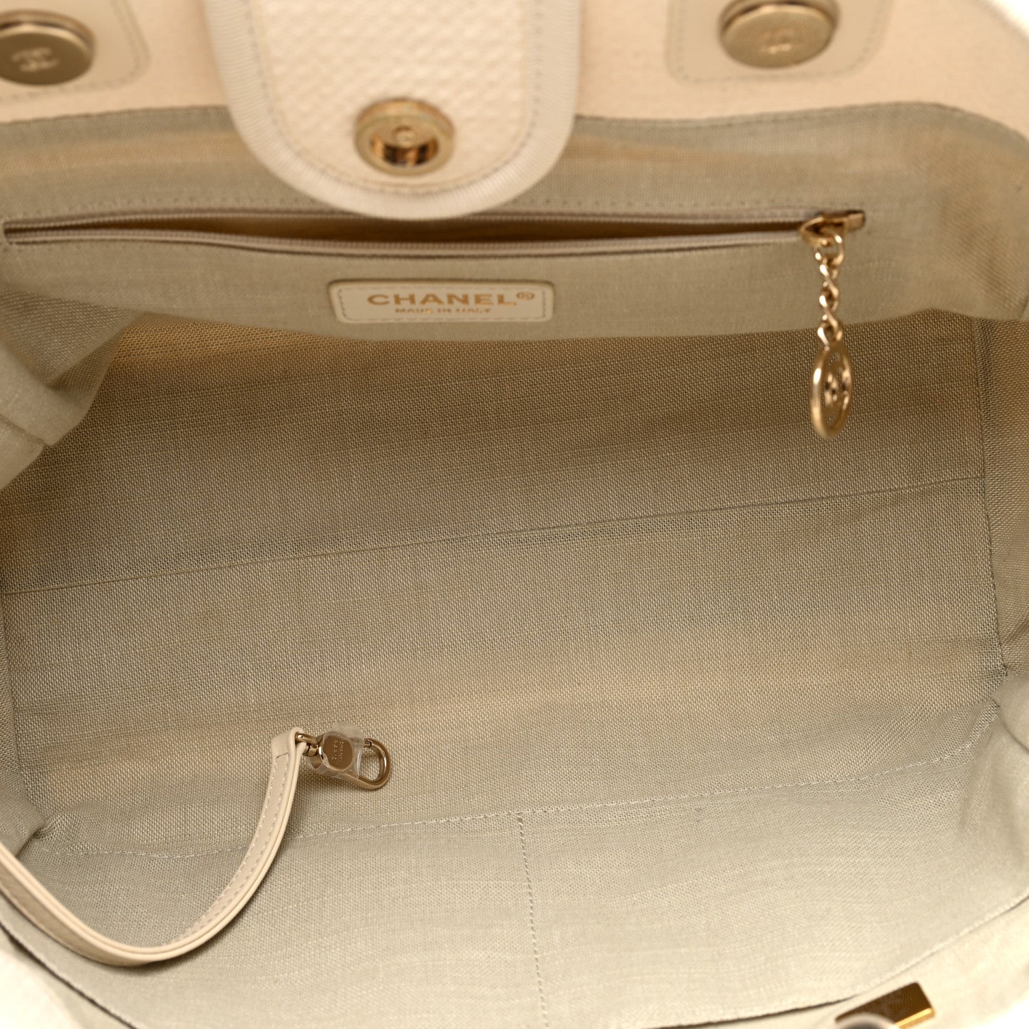 Chanel Mixed Fibers Small Deauville Tote White 6 of 11