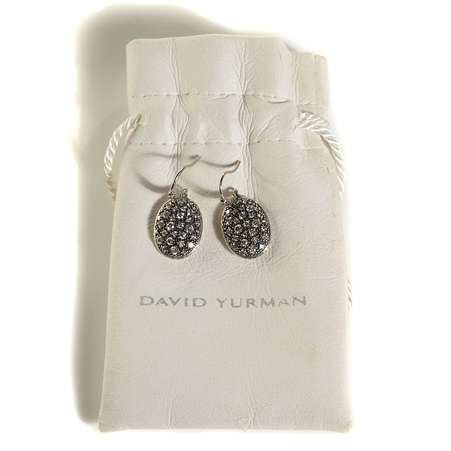 David Yurman Sterling Silver Diamond Midnight Melange Drop Earrings 5 of 5