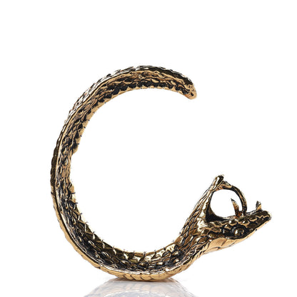 Saint Laurent Brass Anamalier Cobra Cuff Bracelet Gold 4 of 6