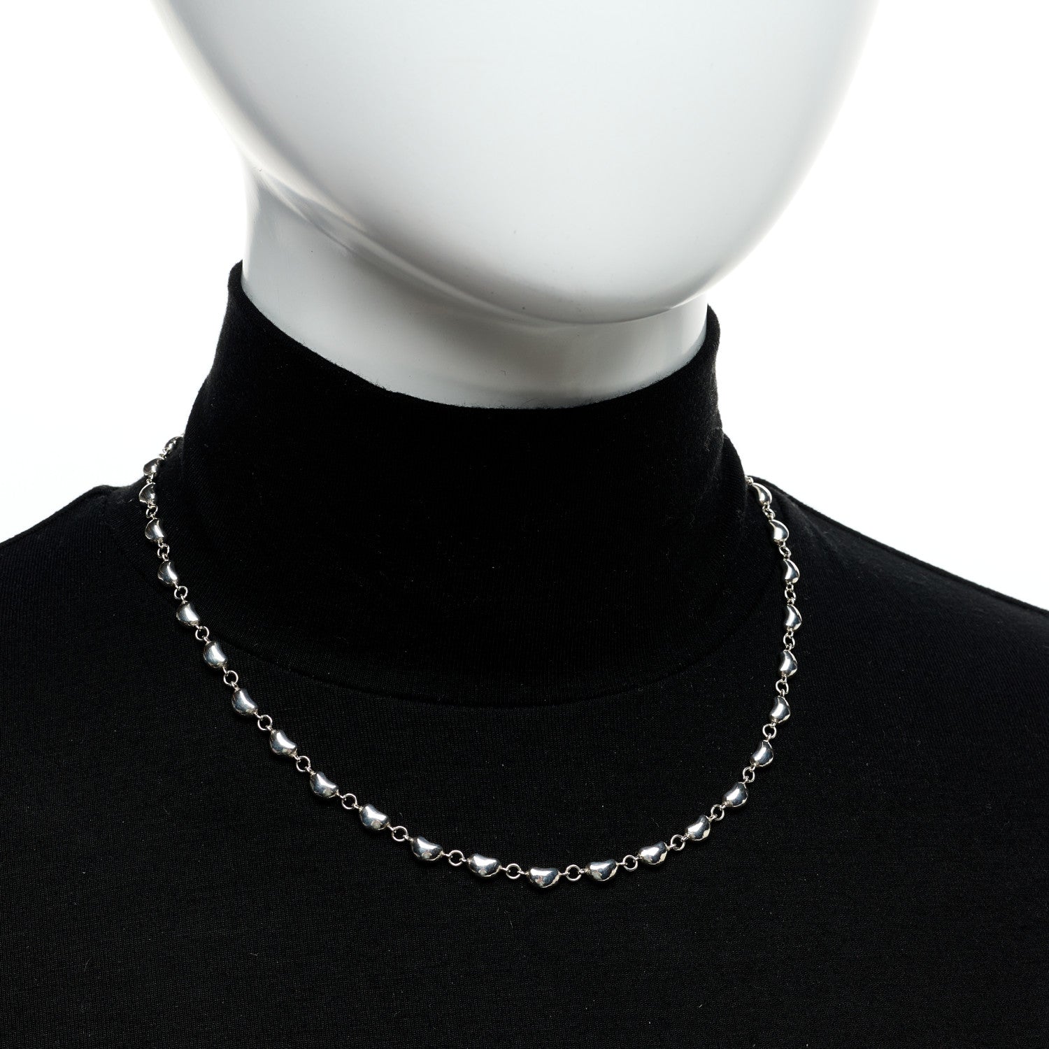 Tiffany Sterling Silver Elsa Peretti Bean Necklace 2 of 5