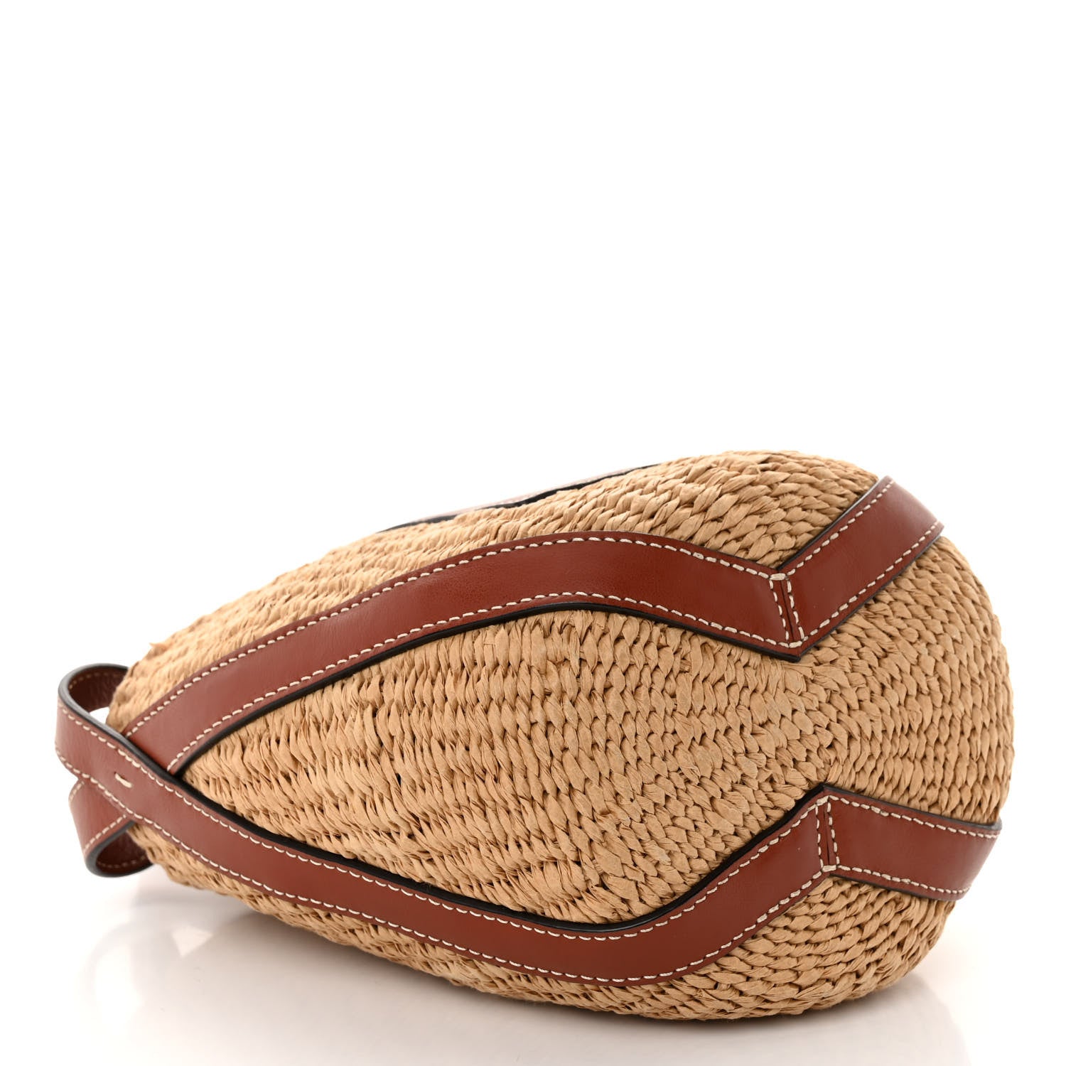 Chloe X MIFUKO Raffia Calfskin Basket Shoulder Bag Brown 4 of 9