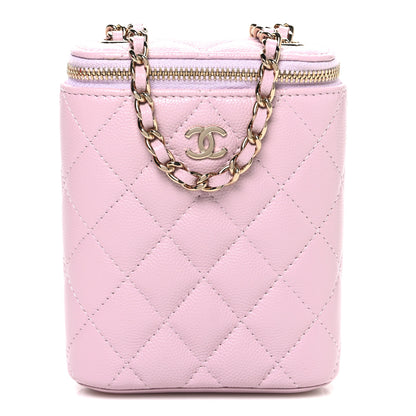 Chanel Caviar Quilted Small Vertical Coco Beauty Vanity Case With Chain Light Pink 1 of 9