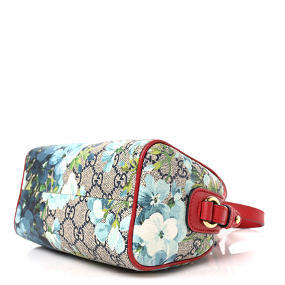 Gucci GG Supreme Monogram Blooms Mini Boston Navy Blue Hibiscus 9 of 9