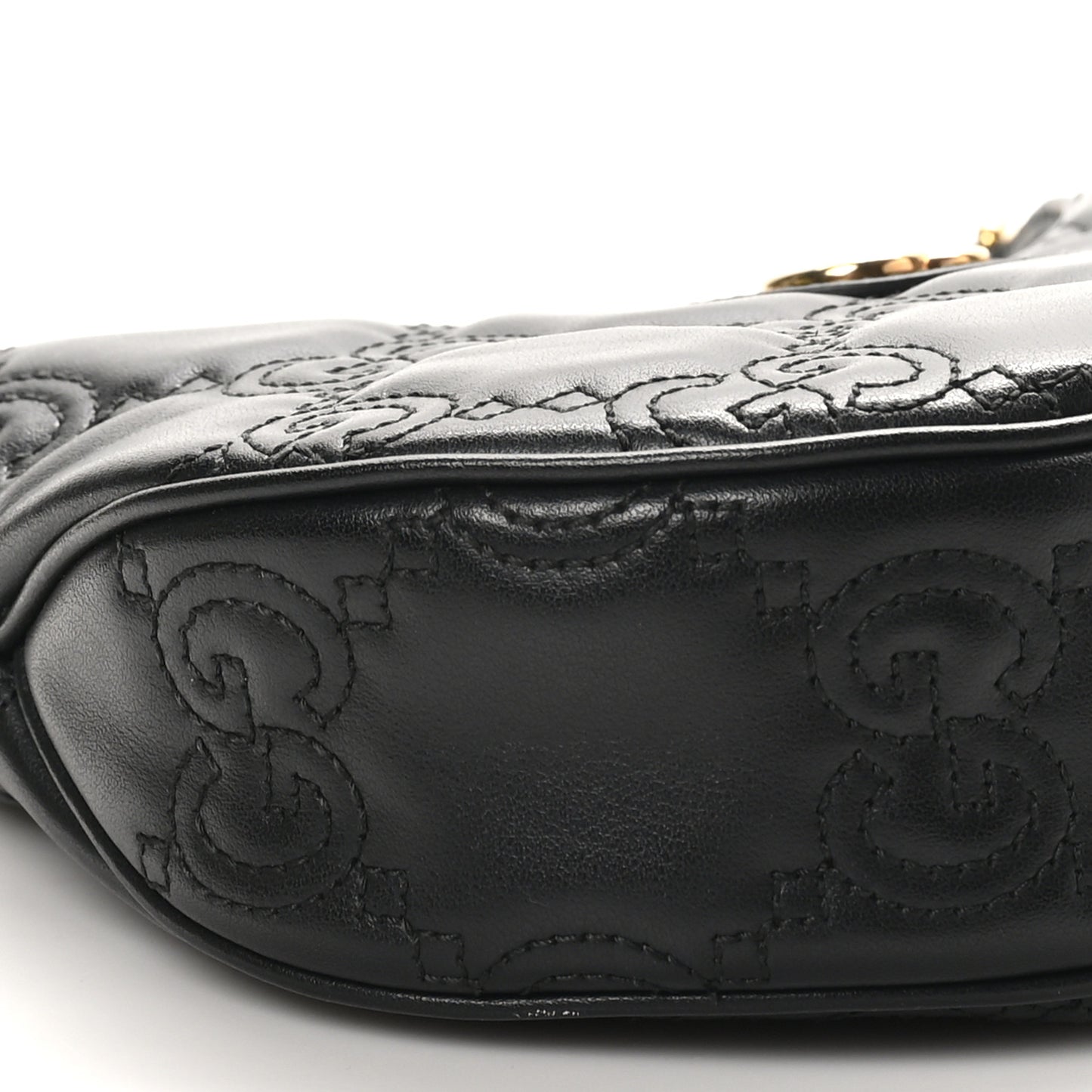 Calfskin GG Matelasse Mini Hobo Shoulder Bag Black