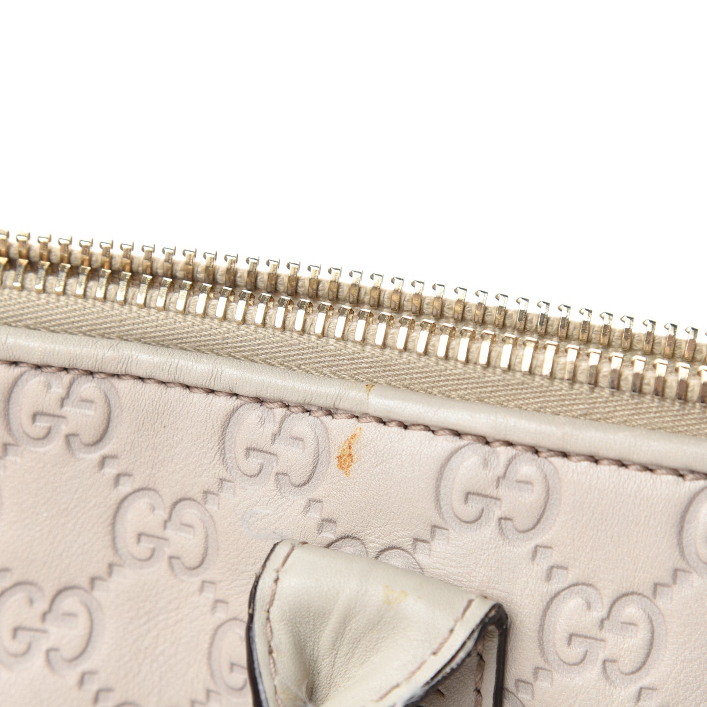 Guccissima Heart Bit Charm Top Handle Tote Off White