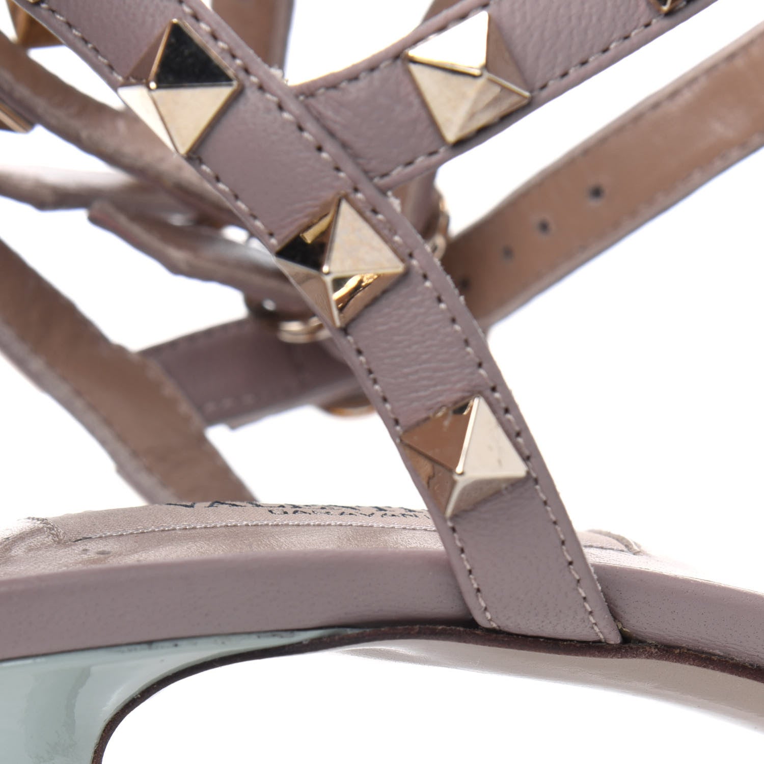 Valentino Garavani Patent Nappa Rockstud Ankle Strap 65mm Pumps 39 Water Green Poudre 20 of 22