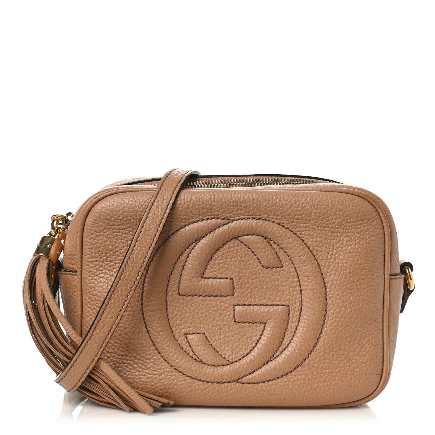 Pebbled Calfskin Small Soho Disco Bag Camelia