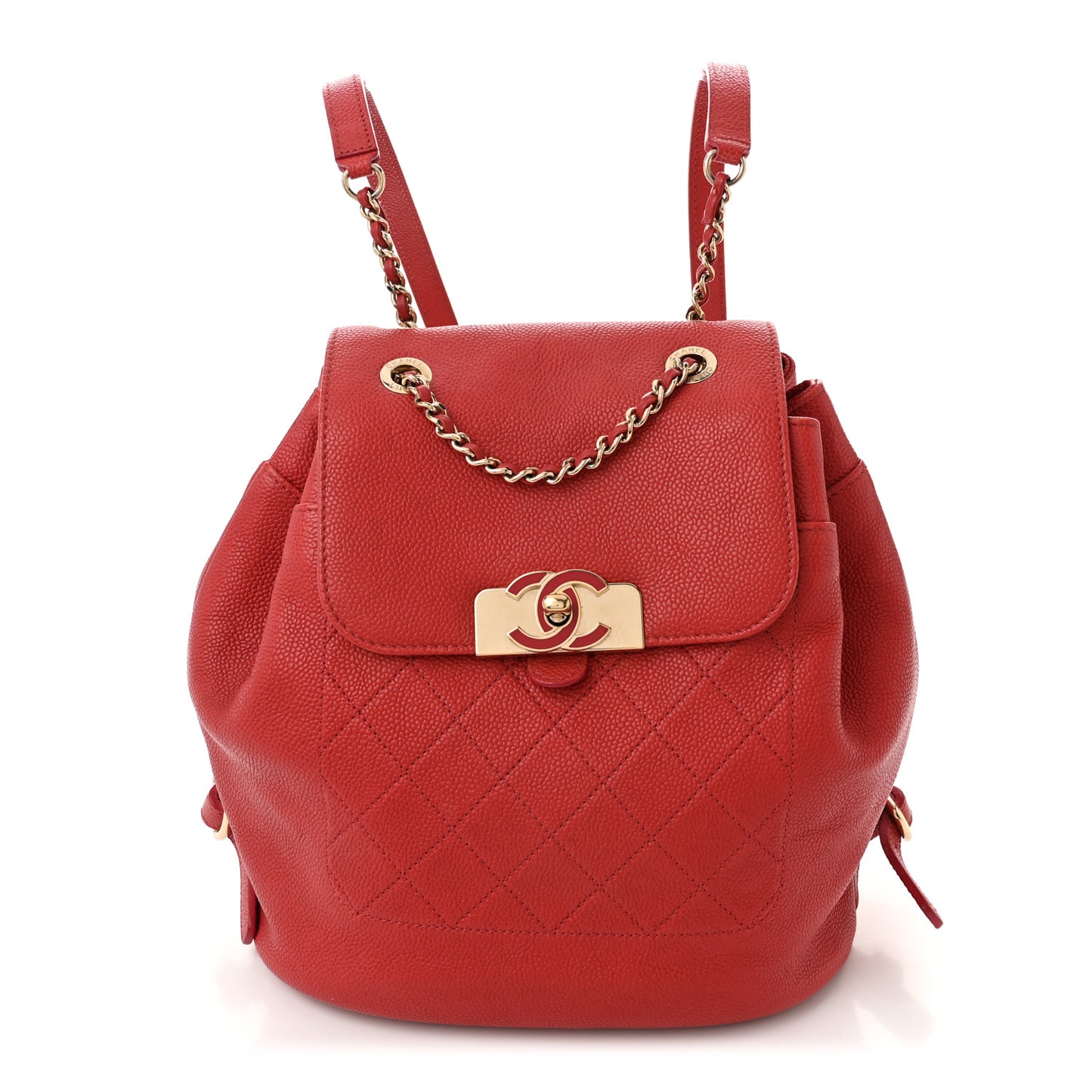 Caviar Quilted Backpack Red