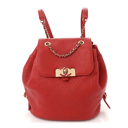 Chanel Caviar Quilted Backpack Red 1 of 10