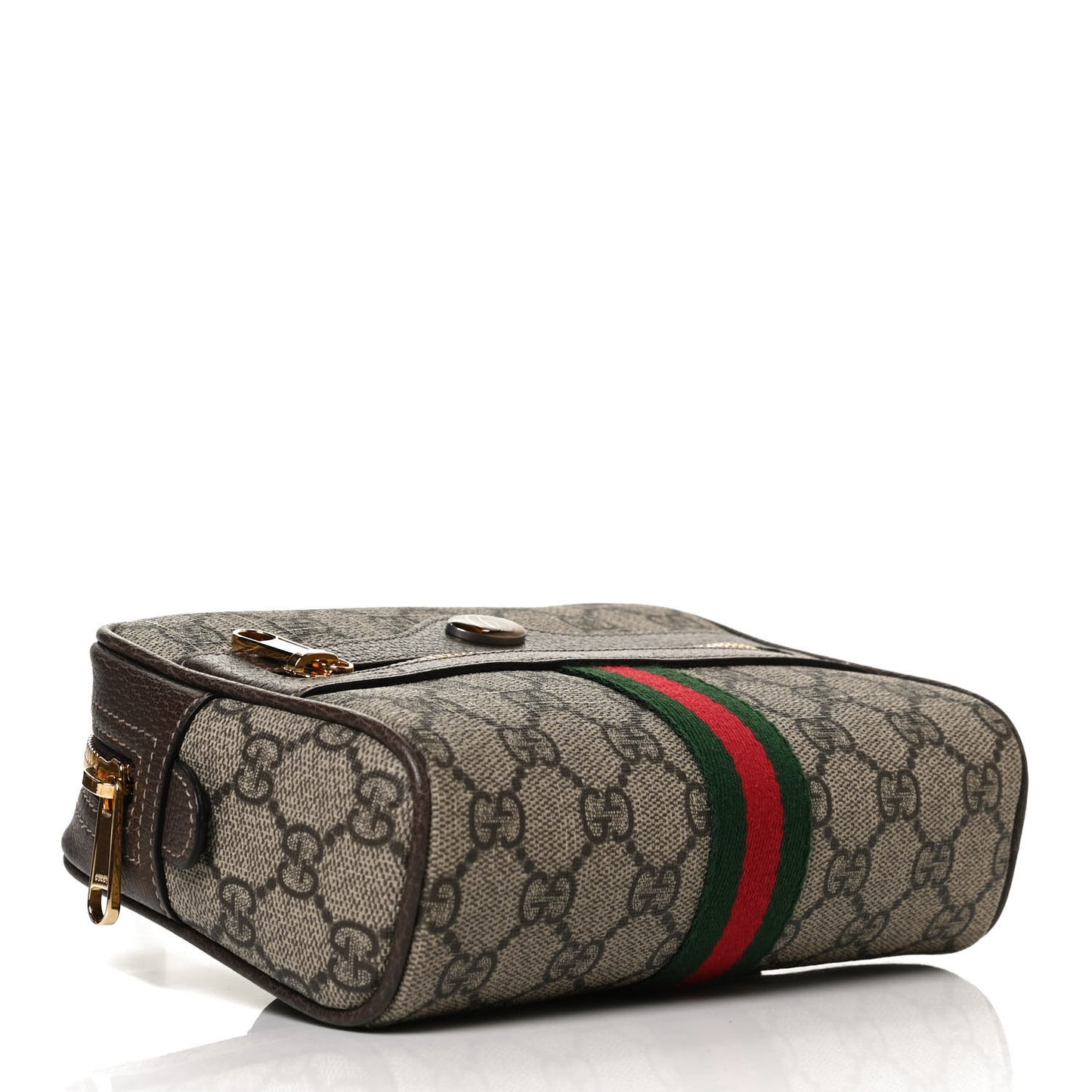 GG Supreme Monogram Web Small Ophidia Belt Bag 95 38 Dark Brown